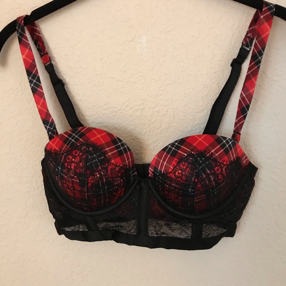 VS plaid corset bra
